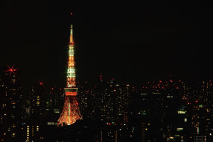 東京夜景　セルリアンタワーからの東京タワー